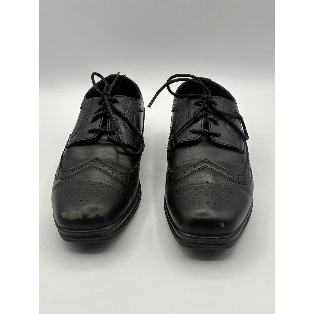Deer Stags Boys Black Wingtip Oxford Dress Shoes Lace Up Brogue Size 4.5 M